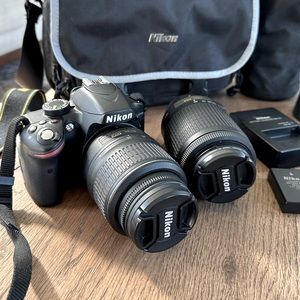 Nikon D3200 (with 2 lenses and all accessories!)